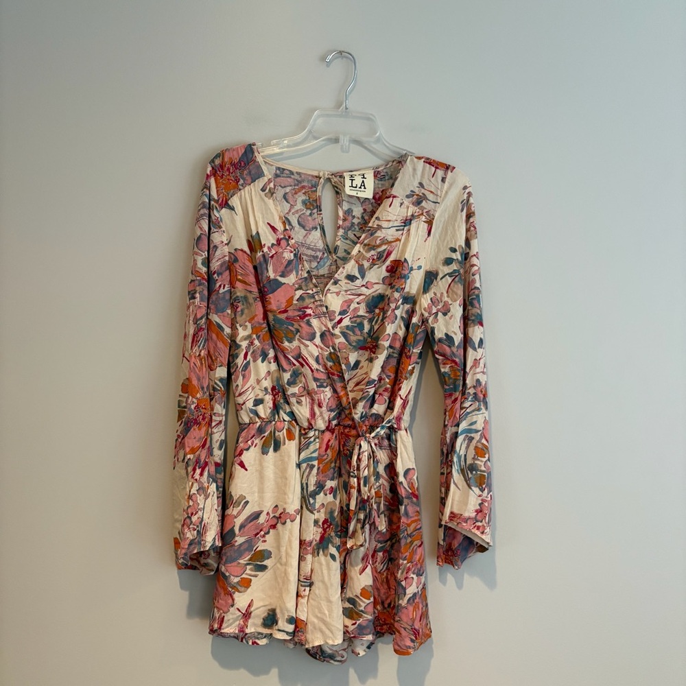 PPLA Multicolor Floral Long Sleeve Romper